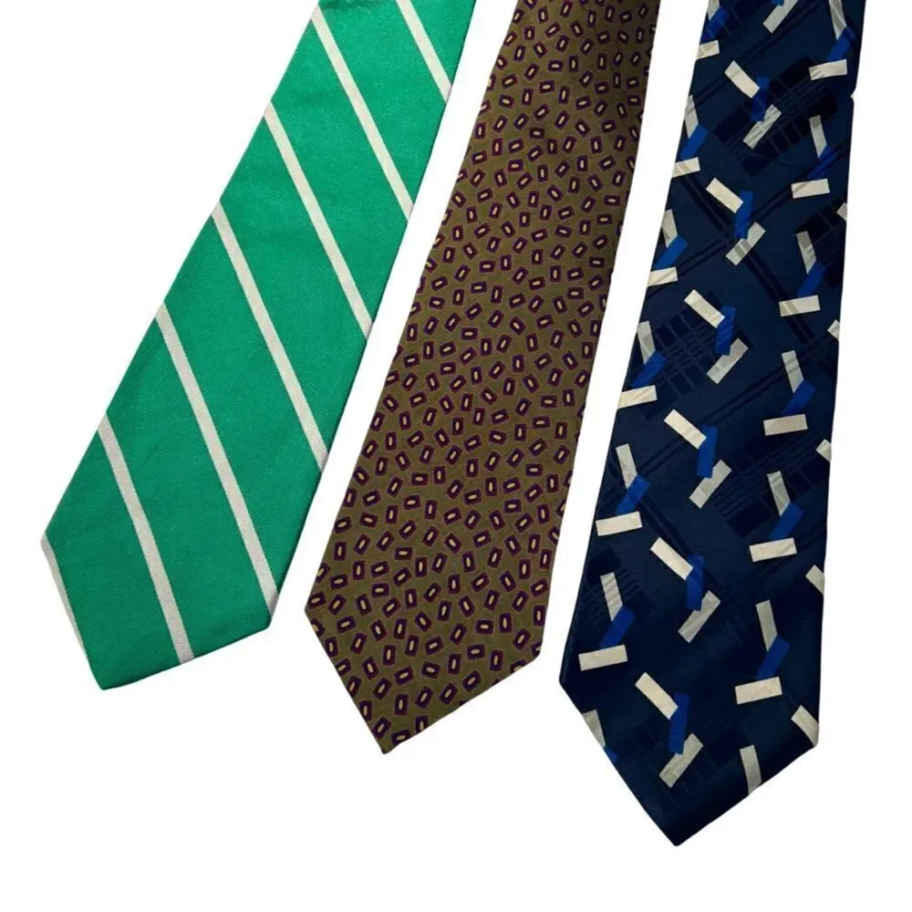 Lot of 3 Vintage 90s Polo Ralph Lauren Made by Hand Vivid Geometric Print Ties